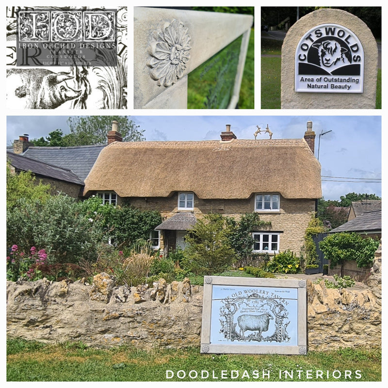 Cotswold transfer by Iron Orchid Designs 12 x 16" (pad of 8 sheets) for furniture, crafts and decor