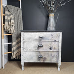 White Horse Textured Chippy Chest of Drawers (one of a kind)