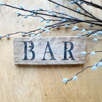 BAR pallet wood sign