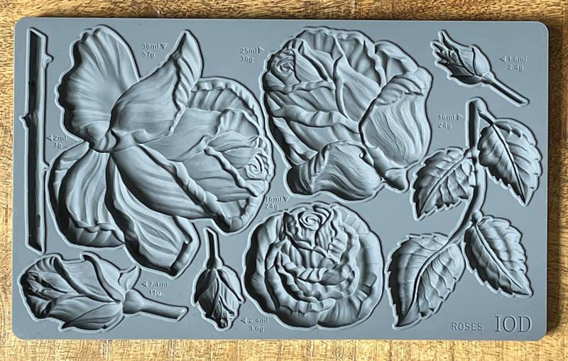Roses Decor Furniture Mould by Iron Orchid Designs - Clay, Resin, Hot Glue
