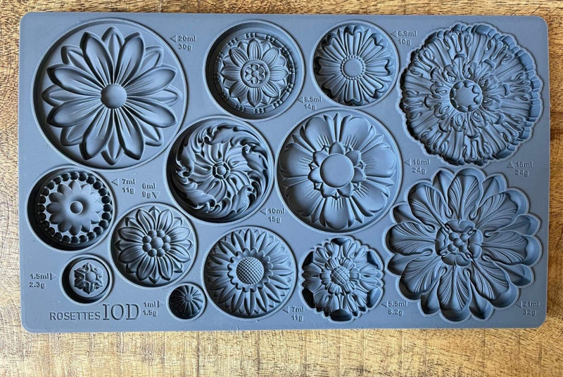 Rosettes Decor Furniture Mould by Iron Orchid Designs - Clay, Resin, Hot Glue