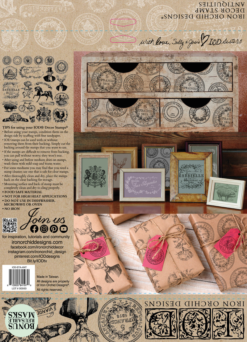 Antiquities Decor Stamp by Iron Orchid Designs - Ink, Chalk Paint, Furniture Craft Stamp 12"x12"