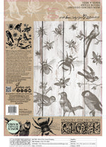 Birds & Bees Decor Stamp by Iron Orchid Designs - Ink, Chalk Paint, Furniture Craft Stamp 12"x12"