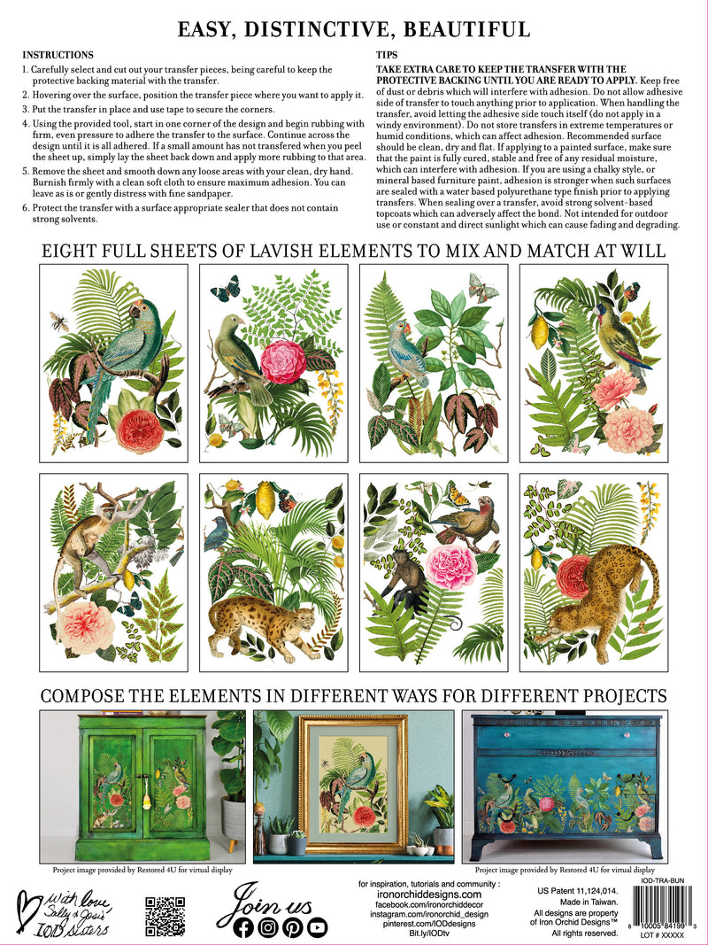 Bungalow transfer by Iron Orchid Designs 12 x 16" (pad of 8 sheets) for furniture, crafts and decor