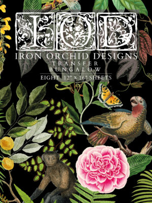 Bungalow transfer by Iron Orchid Designs 12 x 16" (pad of 8 sheets) for furniture, crafts and decor