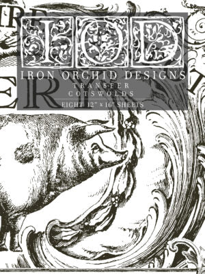 Cotswold transfer by Iron Orchid Designs 12 x 16" (pad of 8 sheets) for furniture, crafts and decor