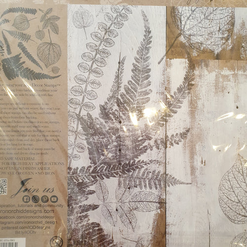 FRONDS Decor Stamp by Iron Orchid Designs - Ink, Chalk Paint, Furniture Craft Stamp 12"x12"