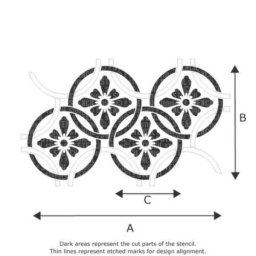 Japanese Circles Stencil by Stencil Studio