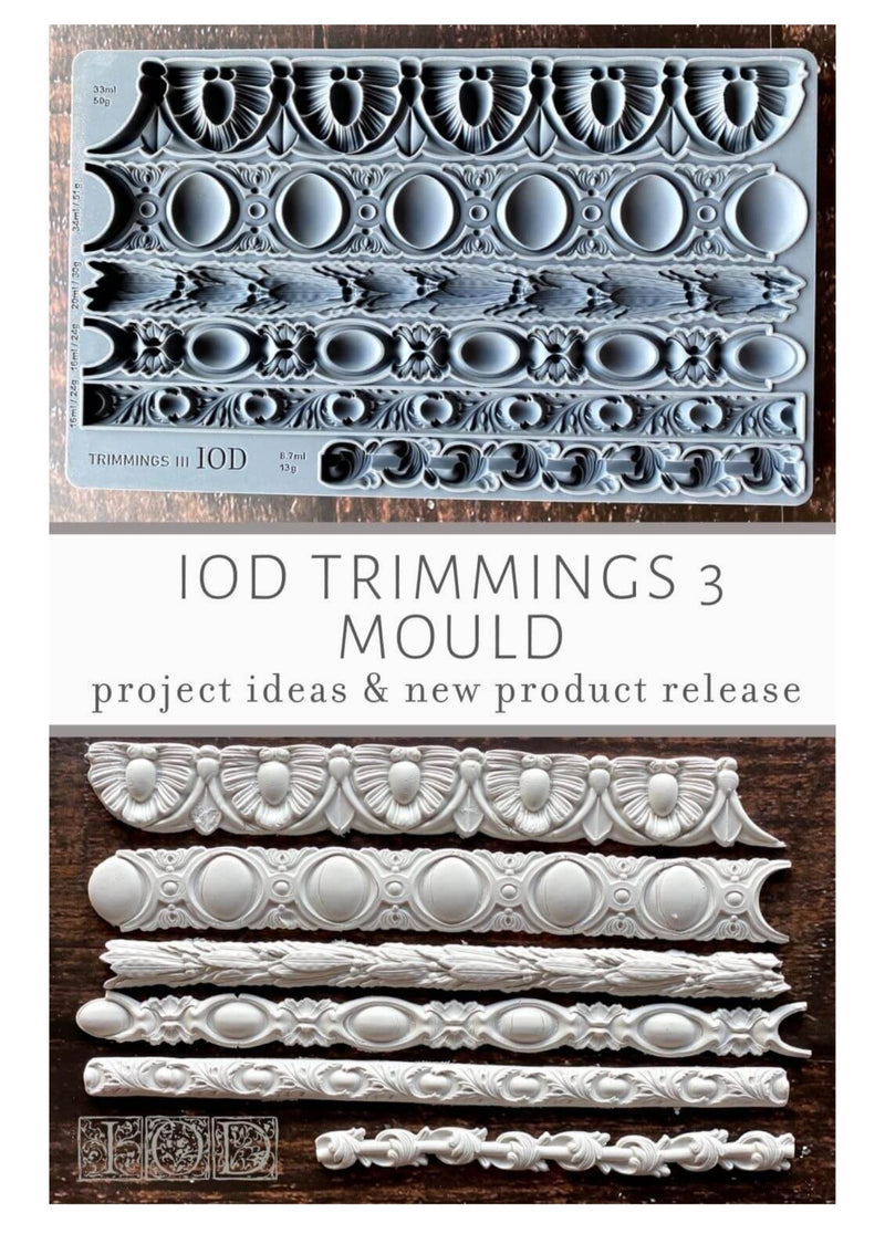 Trimmings 3 Decor Furniture Mould by Iron Orchid Designs - Clay, Resin, Hot Glue