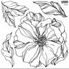 PEONIES (2 sheets) Decor Stamp by Iron Orchid Designs - Ink, Chalk Paint, Furniture Craft Stamp 12"x12"