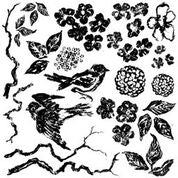 Birds, Branches IOD decor stamp, UK stockist