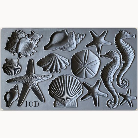 Sea Shells Decor Furniture Mould by Iron Orchid Designs - Clay, Resin, Hot Glue
