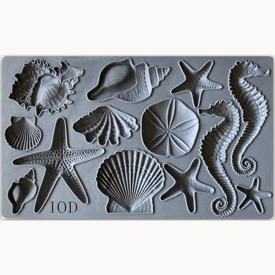 Sea Shells Decor Furniture Mould by Iron Orchid Designs - Clay, Resin, Hot Glue