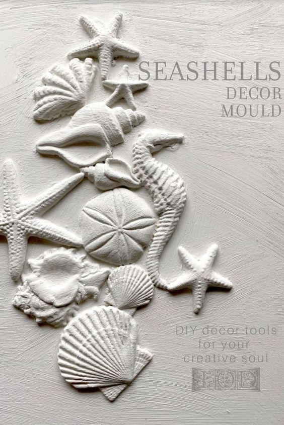 Sea Shells Decor Furniture Mould by Iron Orchid Designs - Clay, Resin, Hot Glue