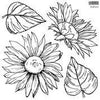 Sunflower (2 sheets) Decor Stamp by Iron Orchid Designs - Ink, Chalk Paint, Furniture Craft Stamp 12"x12"