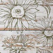 Sunflower (2 sheets) Decor Stamp by Iron Orchid Designs - Ink, Chalk Paint, Furniture Craft Stamp 12"x12"